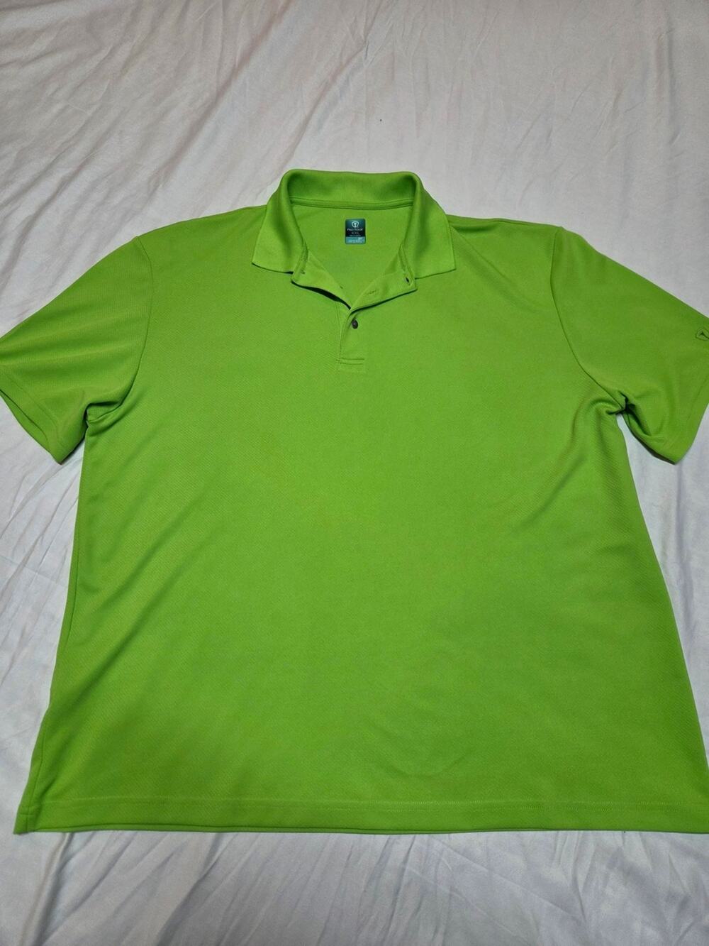 Men's Bright Green Performance Polo Shirt - Short Sleeve